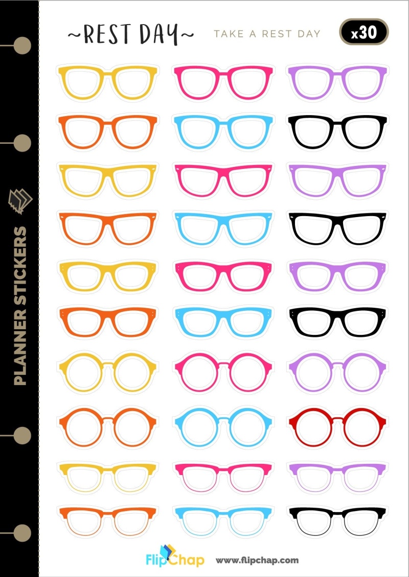 Colorful Glasses Stickers