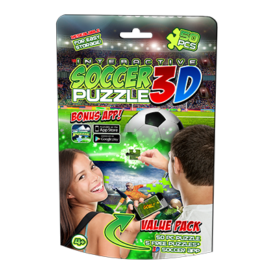 Popar Soccer 4D Smart Puzzle & App-50 Pcs