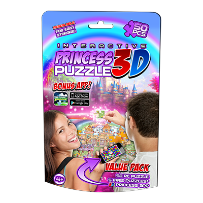 Popar Princess 4D Smart Puzzle & App-50 Pcs