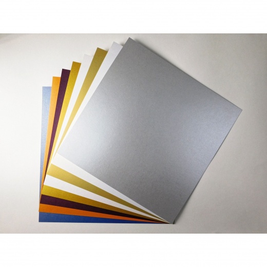 Shine BLUE SATIN - Shimmer Metallic Card Stock Paper - 12 x 18