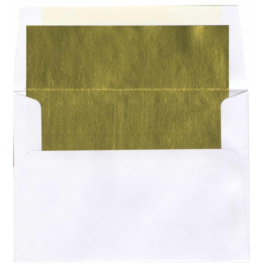 A7 White/Gold Foil Lined Envelope - 1000 Pk