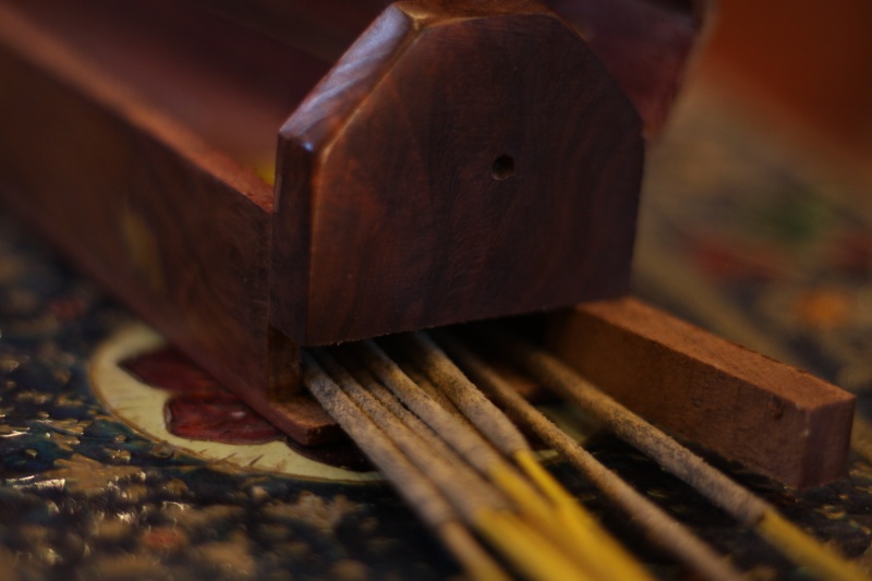 Incense Burner - Wooden Box With Storage - Elephant