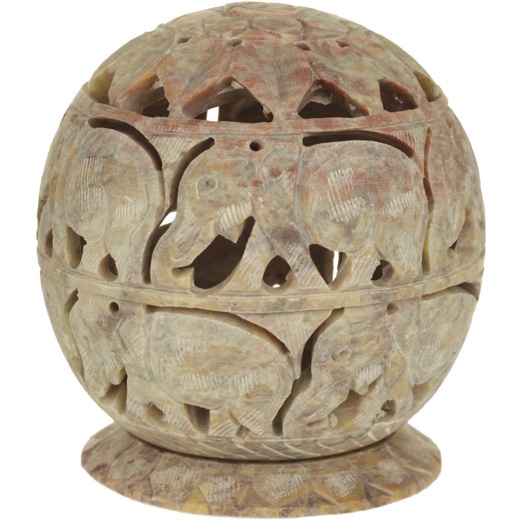 Elephant Soapstone Candle Holder - Tealight Ball Burner