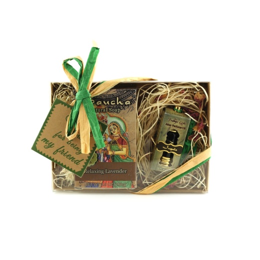 Prabhuji's Gifts Relaxing Lavender Gift Set - Natural Soap and Attar Oil