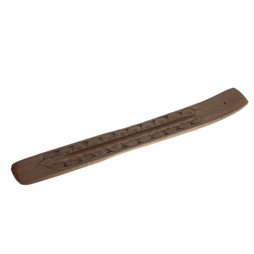 Incense Burner - Wooden Flat Carved Shell