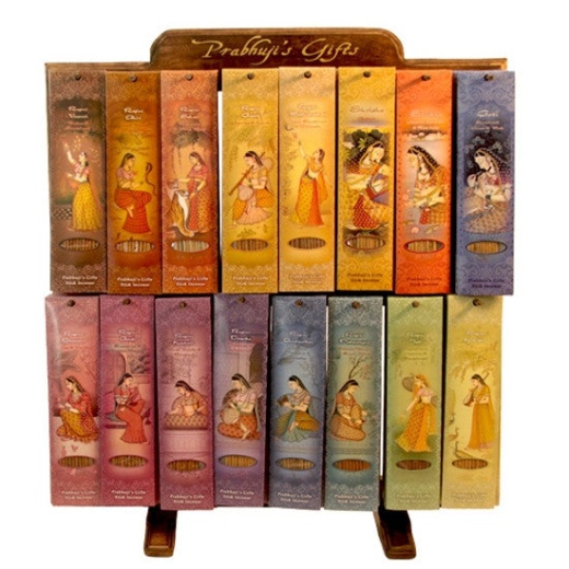 Prabhuji's Gifts Wholesale Opening Bundle - Incense Display Rack with 16 Fragrance Variety