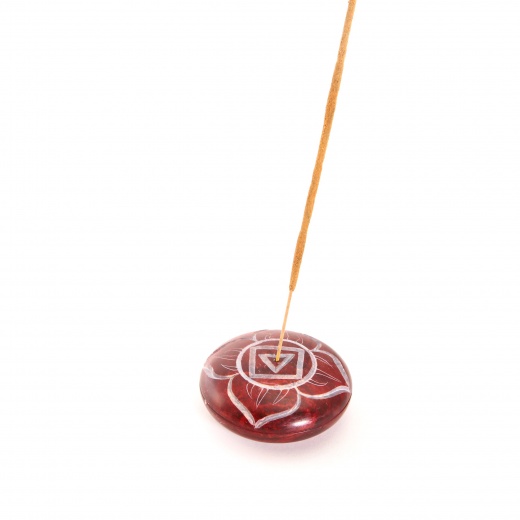 Prabhuji's Gifts Soapstone Pebble Chakra Incense Burner - Root Chakra Muladhara 2.5"