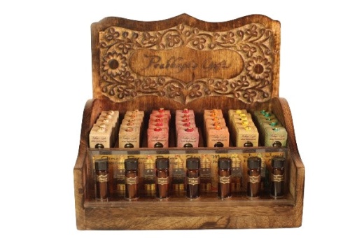 Wholesale Opening Bundle of Attar Oil with Display Rack - 35 Bottles of 0.1 Oz (3 Ml) by Prabhuji's Gifts