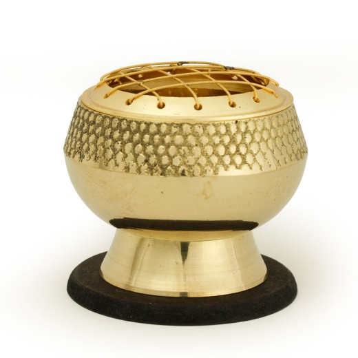 Embossed Brass Burner - Medium Base, Net Top