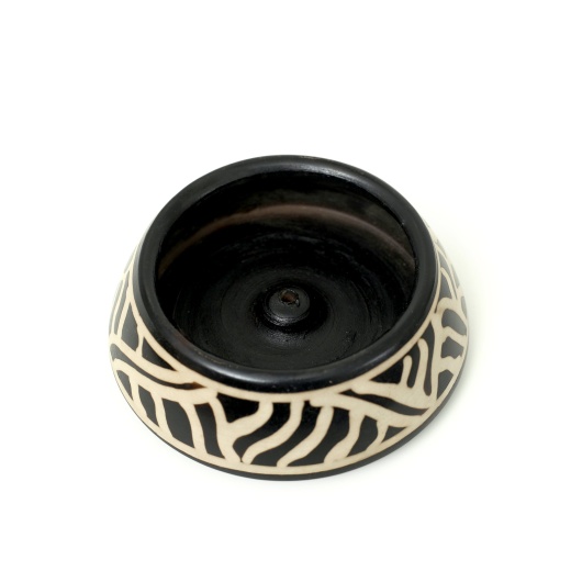 Peruvian Ceramic Incense Burner - Waves - 4.5"