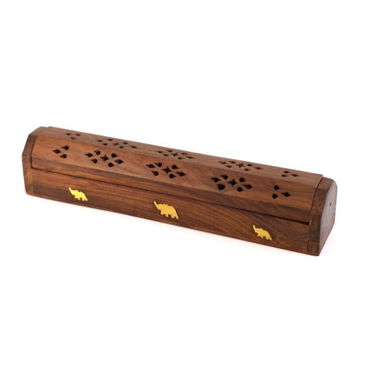 Prabhuji's Gifts Wooden Elephant Incense Burner with Storage