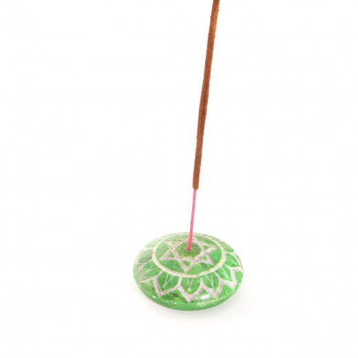 Soapstone Pebble Heart Chakra Anahata Incense Burner - Prabhuji's Gifts