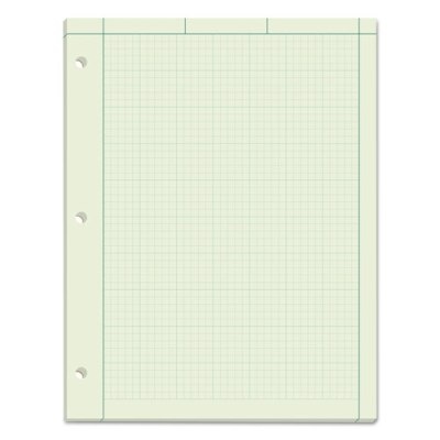 Tops Engineering Computation Pad, 8 1/2 X 11, Green, 100 Sheets