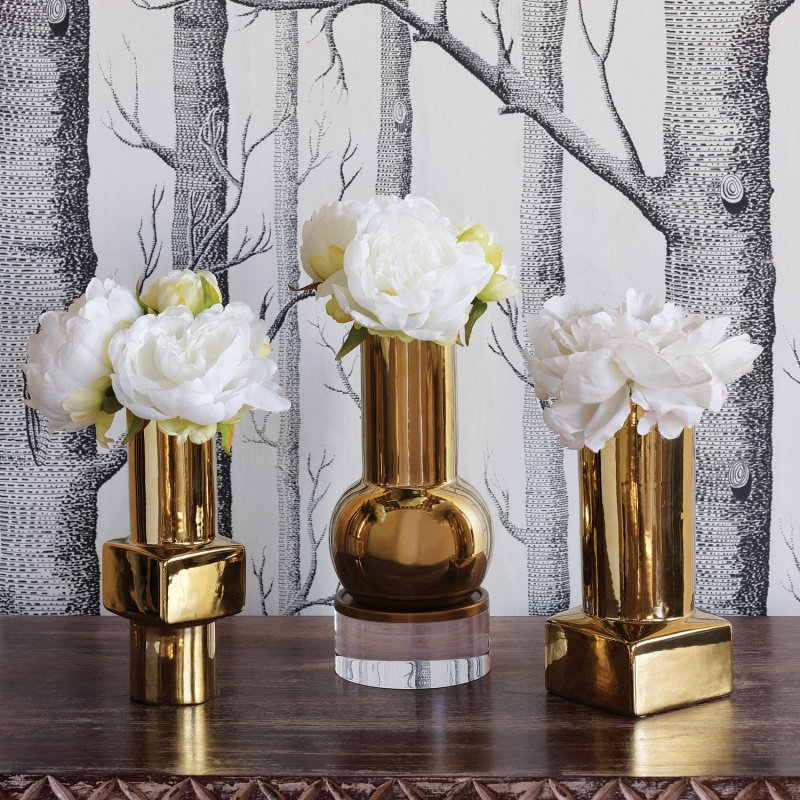 Deco Gold Vases (Set Of 3)