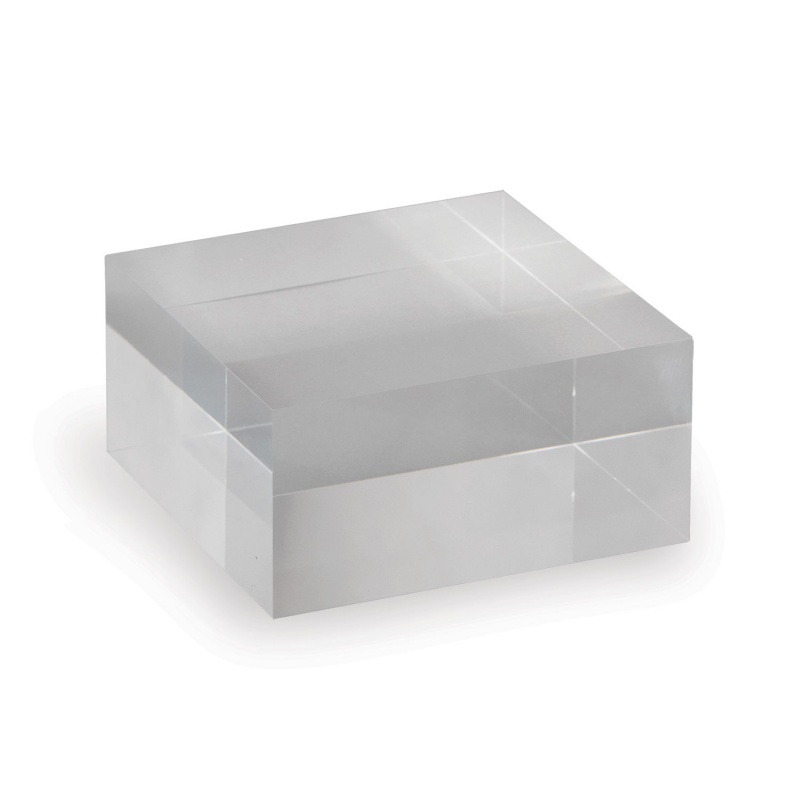 Clear Lucite Square Stand 4"X2" (Set Of 2)