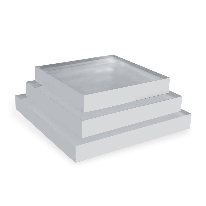 Clear Lucite Square Stand 7" (Set Of 2)