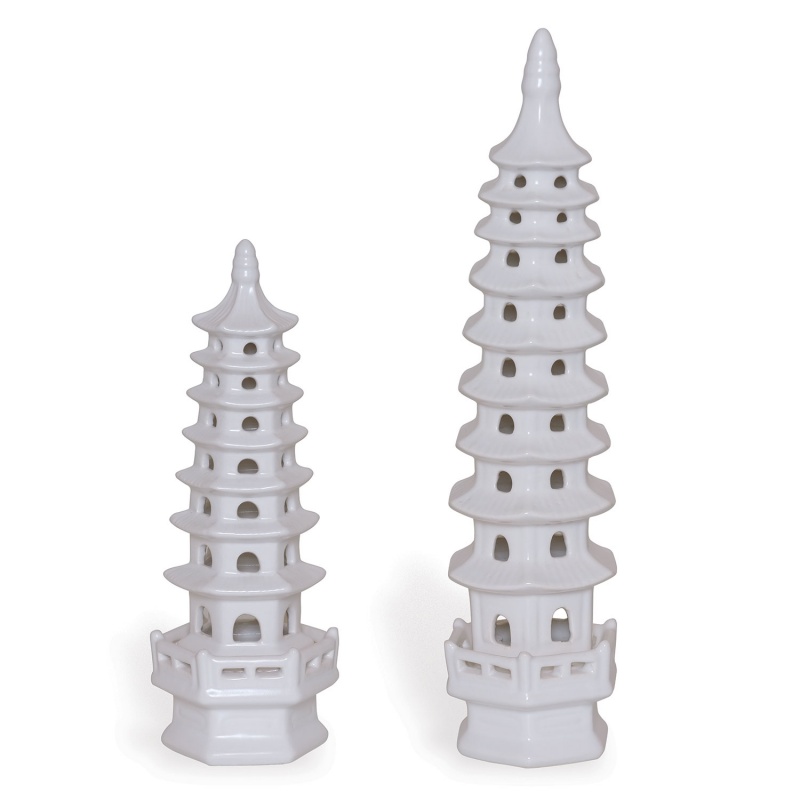 Pagoda Objects Tall (Set Of 2)
