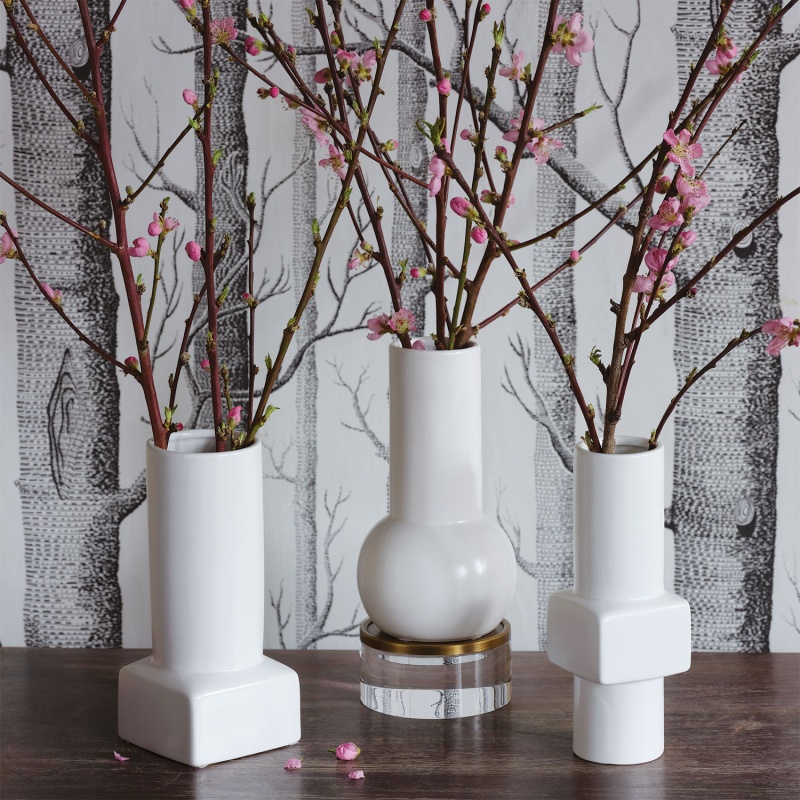 Deco White Vases (Set Of 3)