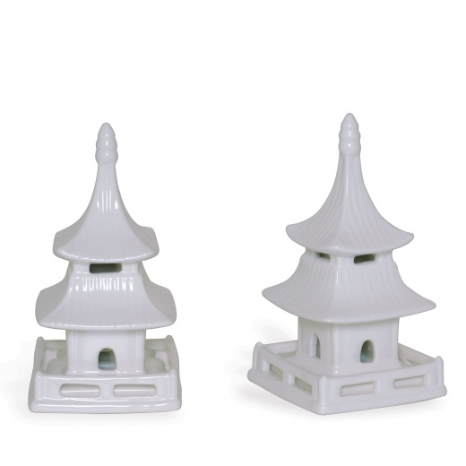Pagoda Cream Objects Short (Set Of 2)