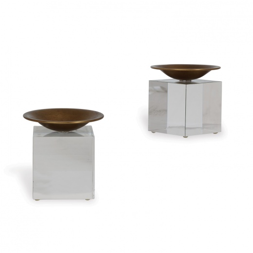 Emerson Brass/Crystal Candleholders Set/2
