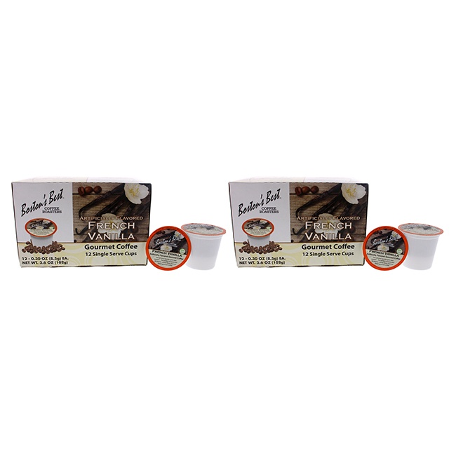 French Vanilla Gourmet Coffee By Bostons Best For Unisex - 12 Cups Coffee - Pack Of 2