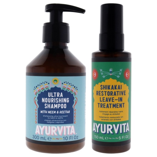Neem And Reetha Ultra Nourishing Shampoo With Shikakai Restorative Leave In Treatment Kit