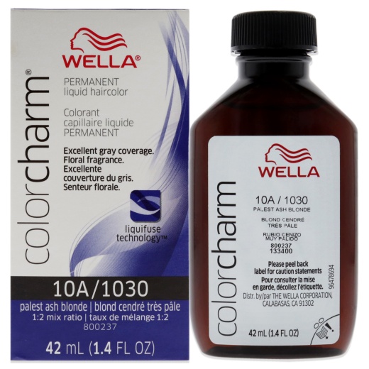 Color Charm Permanent Liquid Hair Color - 10A Palest Ash Blonde by Wella