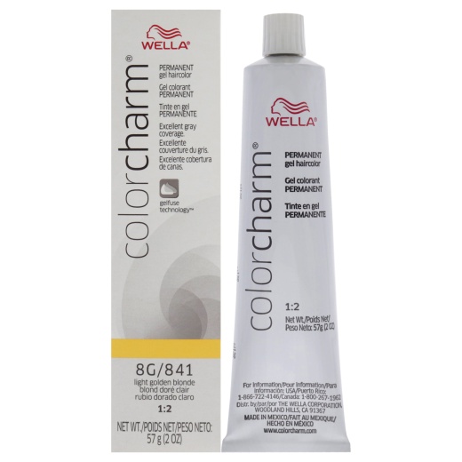 Wella Color Charm Permanent Hair Color Gel - 8G 841 Light Golden Blonde - 2 Oz