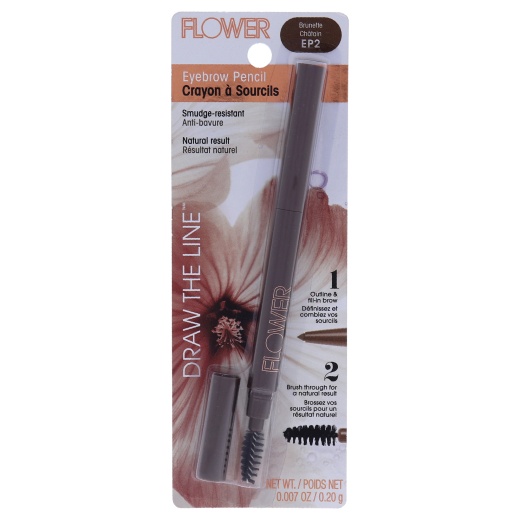 Draw The Line Eyebrow Pencil - Brunette by Flower Beauty