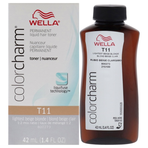 Wella Color Charm Permanent Liquid Toner - T11 Lightest Beige Blonde - 1.4 Oz