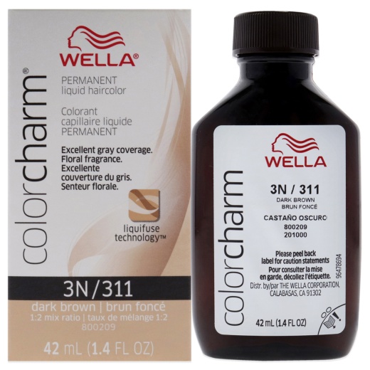 Color Charm Permanent Liquid Hair Color - 3N Dark Brown By Wella - 1.42 Oz