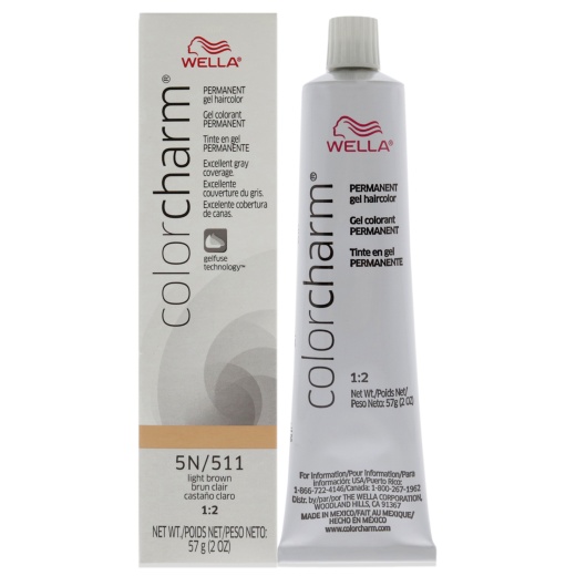 Color Charm Permanent Creme Gel Hair Color - 511 5N Light Brown