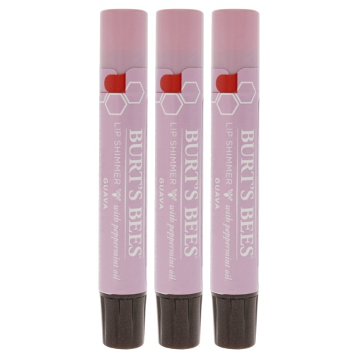 Burts Bees Lip Shimmer in Guava - Pack of 3 - 0.09 Oz Each