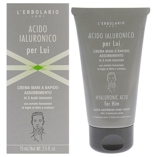 Hyaluronic Acid Quick-Absorbing Hand Cream for Men - 2.5 Oz