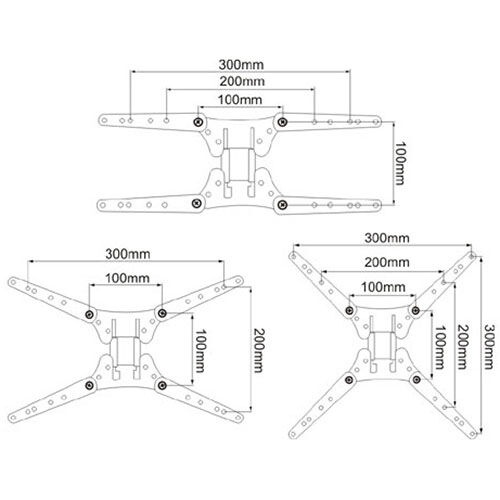 Parts Express Universal Tv Mount Adapter Brackets 100 To 300 X 300, 200 X 200, 300 X 100, Or 200 X 100