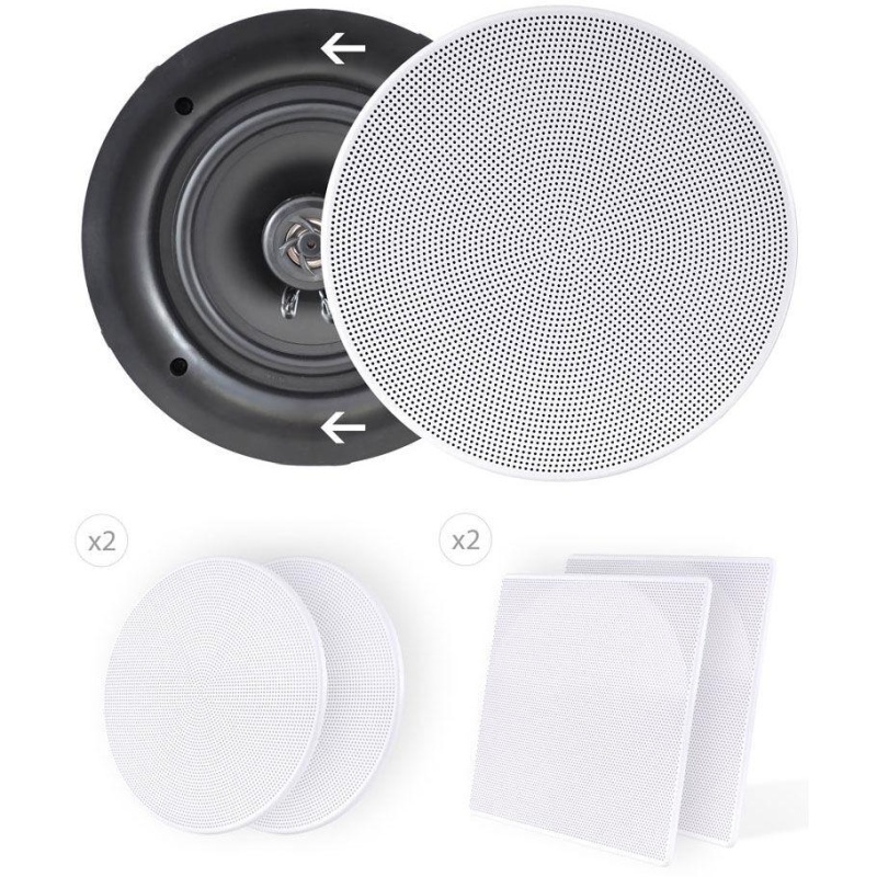 Pyle Pdic56 5-1/4" 2-Way Flush Mount In-Wall / Ceiling Speaker Pair - White