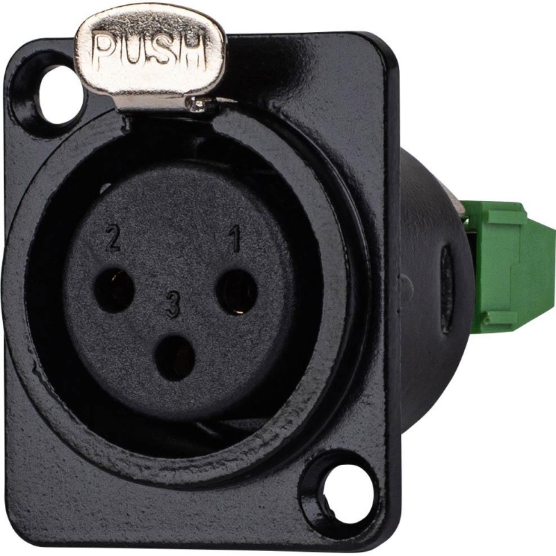 Buy Female XLR to 3-Way Phoenix Connector D Mount Online - Parts Express