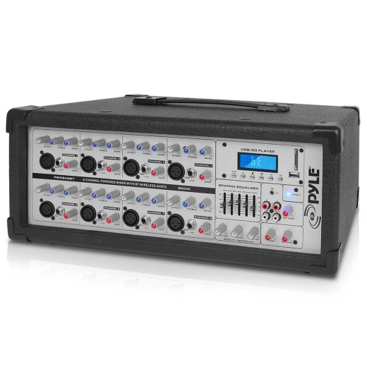 Pyle Pmx840bt 8 Channel Powered Mixer With Bluetooth