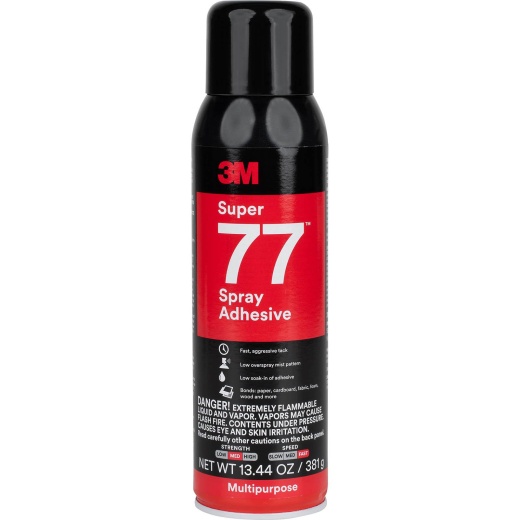 3M Super 77 Spray Adhesive 13.8 Oz. Net Wt - Strong Hold for Multiple Applications