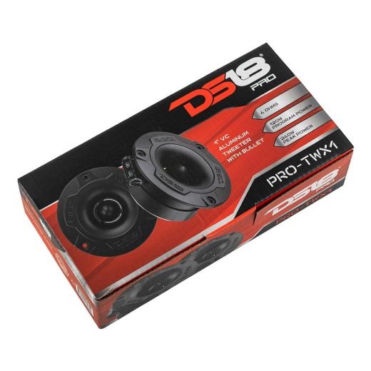 DS18 PRO-TWX1/BK 1" Professional Aluminum Bullet Tweeter Pair 4 Ohm Black