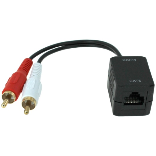 RCA Audio Set L/R Stereo Extender Over Ethernet Cable