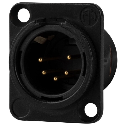 Neutrik NC5MD-L-B-1 5 Pin XLR DMX Male Panel Mount D Series Black