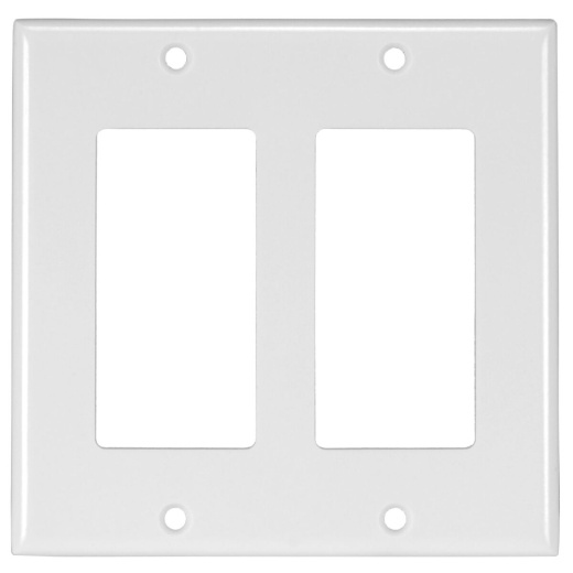 Leviton 80409-W 2-Gang Decora Wall Plate White