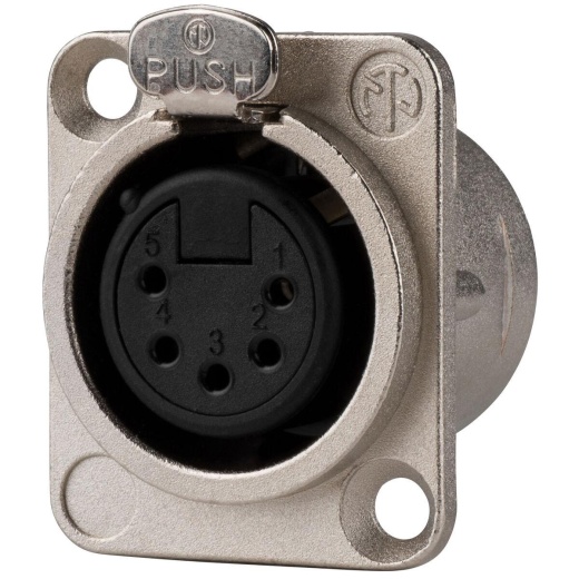 Buy Neutrik NC5FD-L-1 5 Pin XLR DMX Female Panel Mount D Series Online