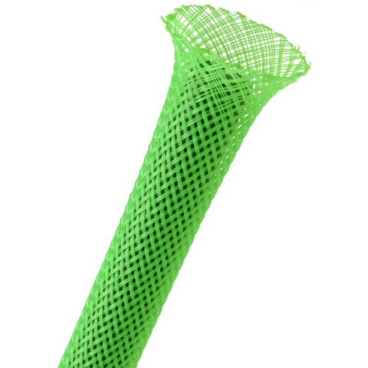 Techflex 1/4" Expandable Sleeving 25 Ft. Neon Green - Protective Expandable Sleeving for Cables, Wires, and Hoses