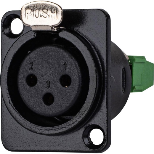 Female XLR to 3-Way Phoenix Connector D Mount - Parts Express