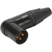 Switchcraft AAA3MBLP Low-profile Angled Male XLR Connector - Black