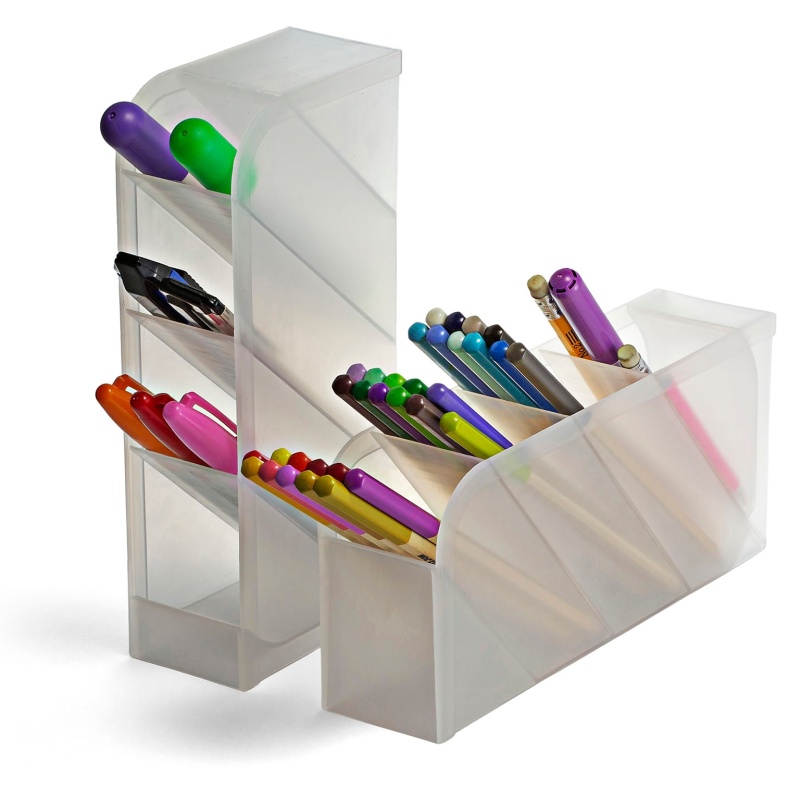 Officemate Pencil Holder, Translucent White, Plastic, 2/Bundle(Oic21599-2)