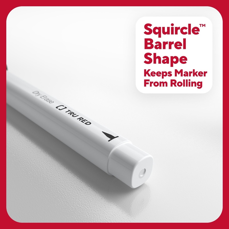 Tru Red™ Pen Dry Erase Markers, Ultra Fine Tip, Black, 12/Pack (Tr61438-Cc)