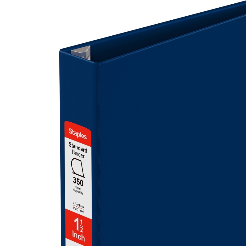 Standard 1-1/2" 3 Ring Non View Binder With D-Rings, Blue (26413-Cc)